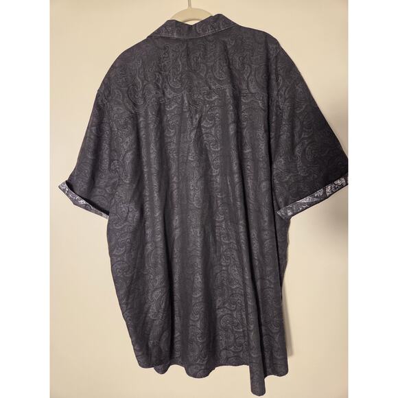 Robert Graham Men Shirt Size 2XL Black Paisley Graphics Short Sleeve Button Up - Picture 6 of 9